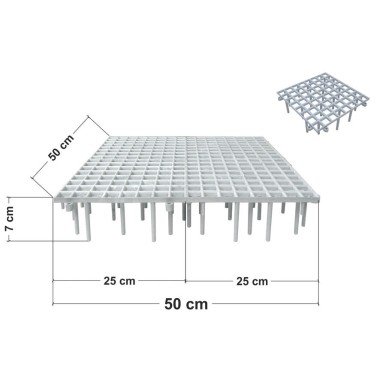 Решітка для підлоги зі скловолокна M-X 50x50x9см (art 13) — Toppigeons